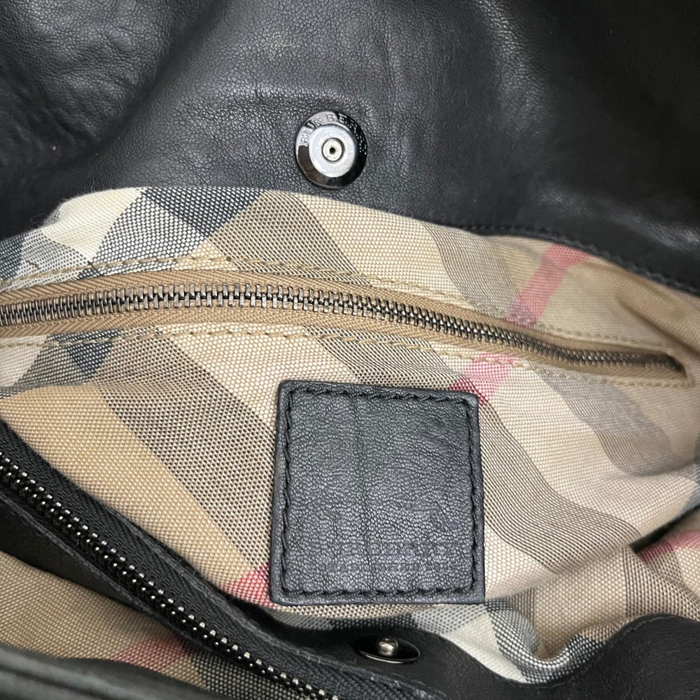 Burberry Black Leather Compton Hobo Convertible Large Shoulder Bag Purse READ - Picture 11 of 16
